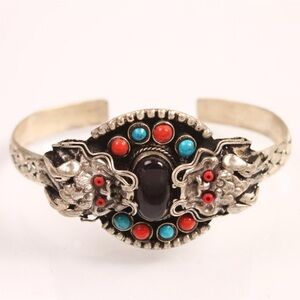 Tibetan Dragon Cuff Bracelet